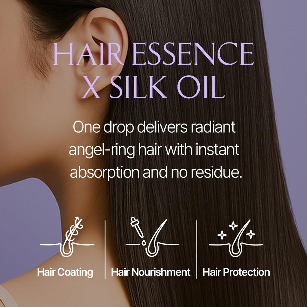 laferme Hair Essence X Silk Oil | Lightweight Non-Sticky Oil for Damaged Hair Frizz Control Treatment Shine & Smoothness for Curly & Dry Hair Orchid Floral Scent 1.85 Fl Oz