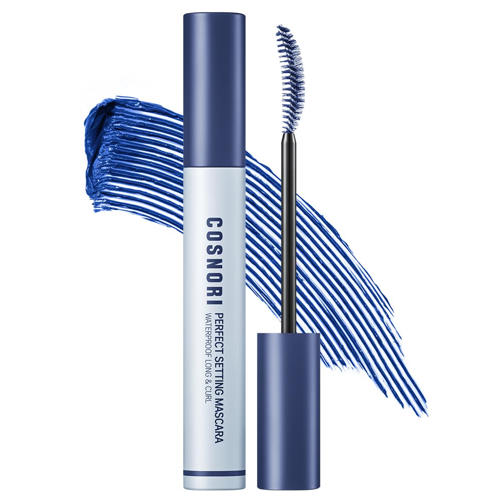 COSNORI Perfect Setting Waterproof Mascara Long&Curl 02 Cozy Brown – Natural Defined Lashes with Long-Lasting Curl Hold, Brown Mascara, Soft Definition for Blue & Green Eyes, 0.23fl oz