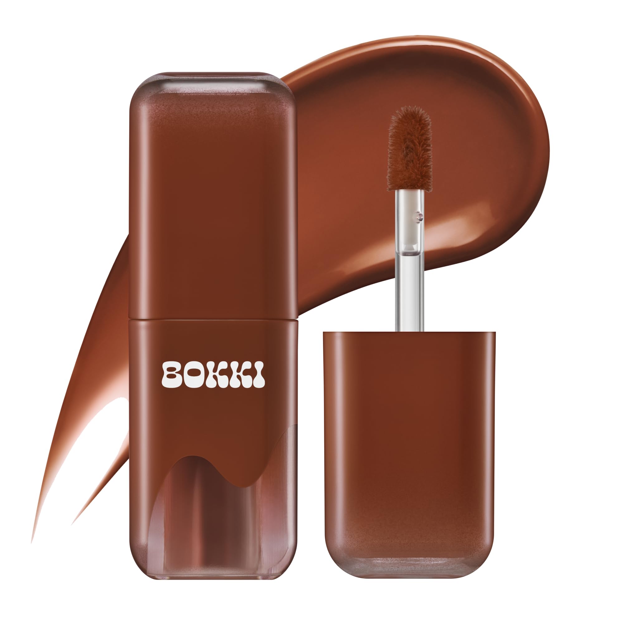 BLACK ROUGE Glow Bokki Tint, GB01 Pepper Red – Korean Lip Tint Inspired by Tteokbokki, Non-Sticky Long-Lasting Lip Stain with Glossy Finish, Cute Stickers – Original Red, Rose, Soy